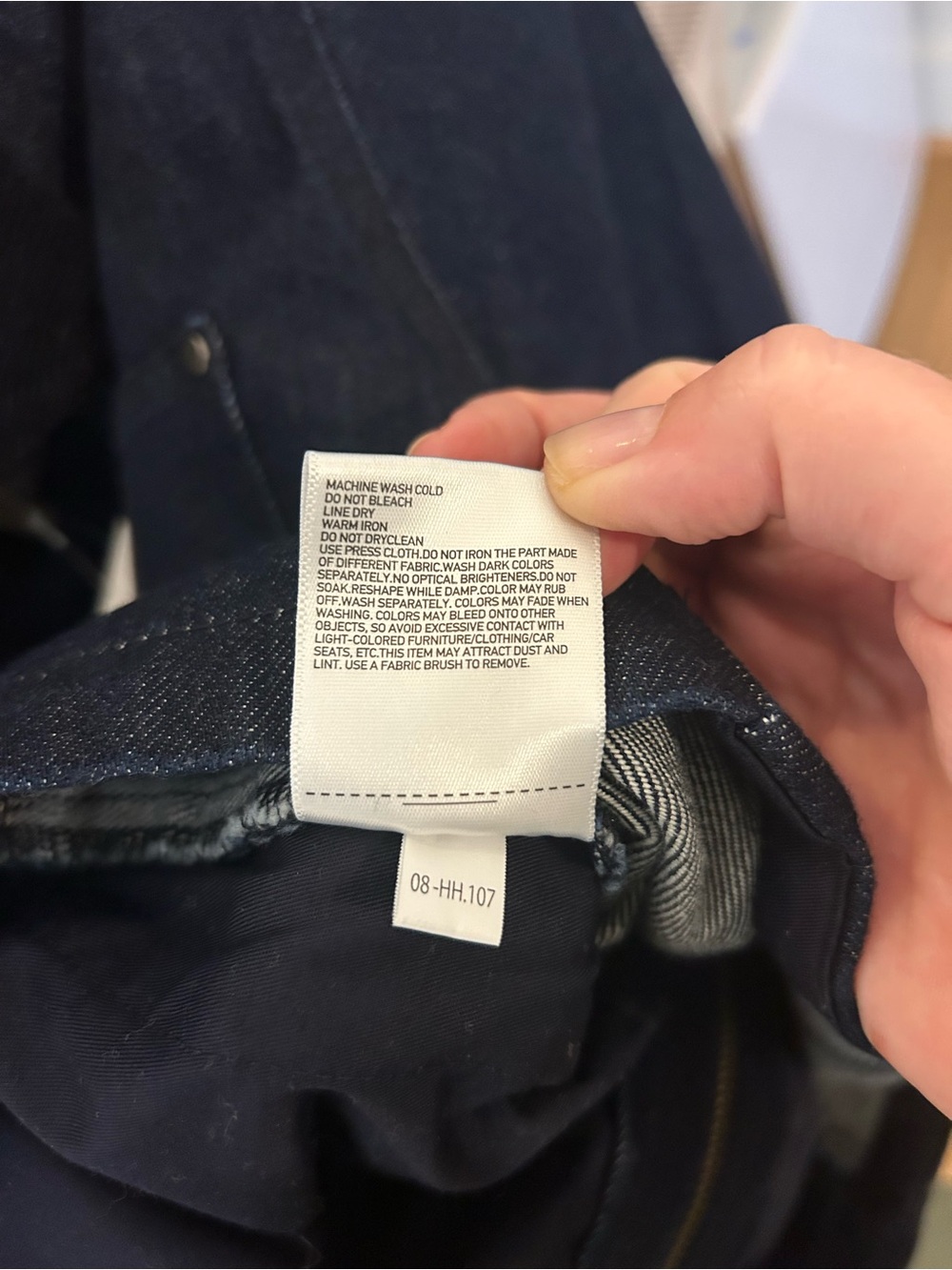 Uniqlo zip-up short jacket in navy/rinse/dark denim - new with tags - Picture 9 of 10